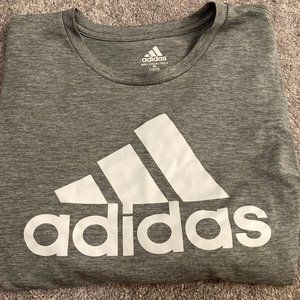 adidas Stay Dry Moisture-Wicking Boy's Short Sleeve T-Shirt - Gray, Size M